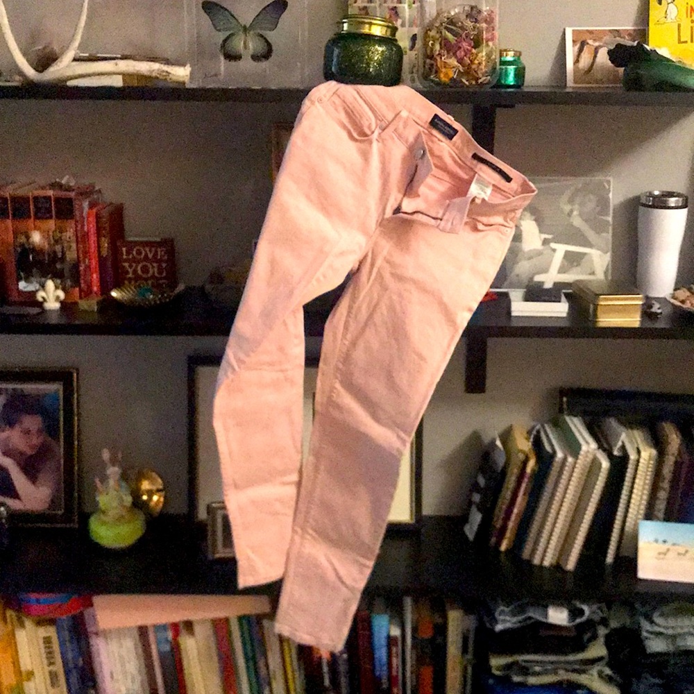 Banana Republic soft pink skinny ankle jeans